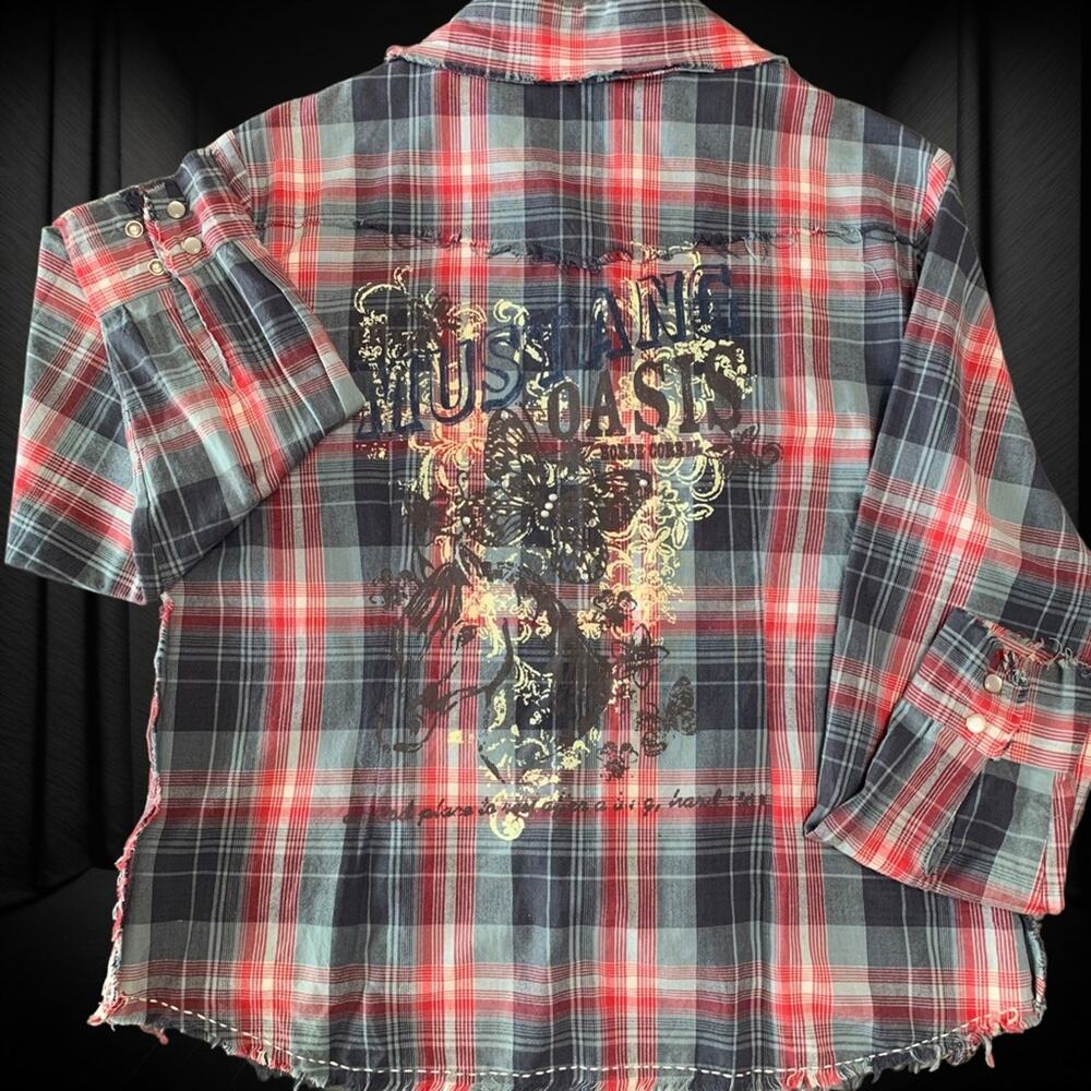 Vintage Western Wear Western Shirt. Cowboy Cowgirl Snap Down Cotton SZ Lg